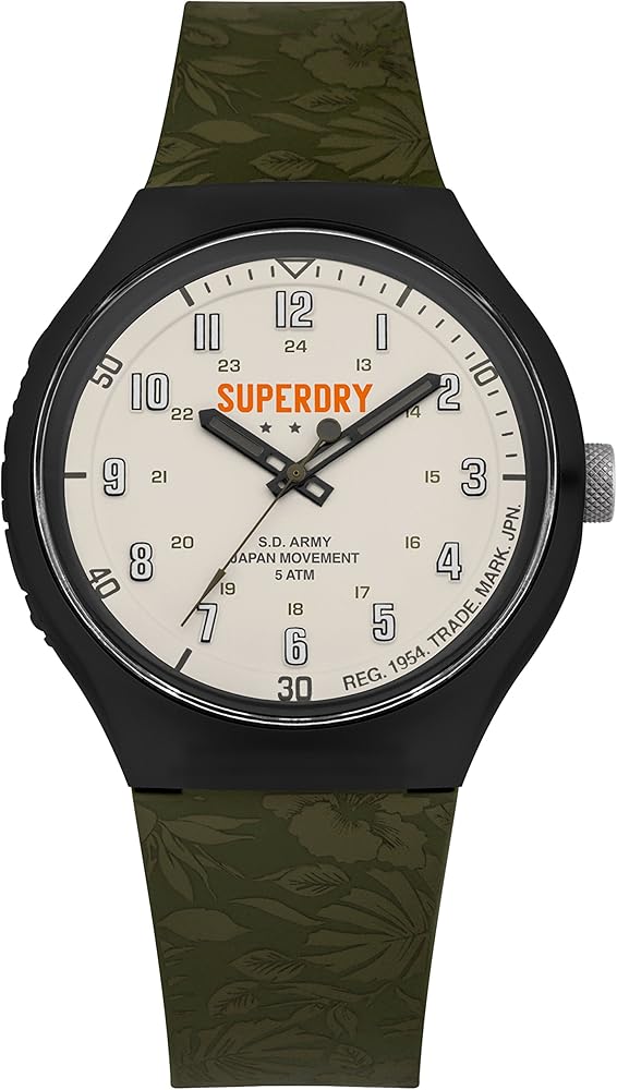 Superdry Reloj Analógico para Hombre de Cuarzo con Correa en Silicona SYG225N
