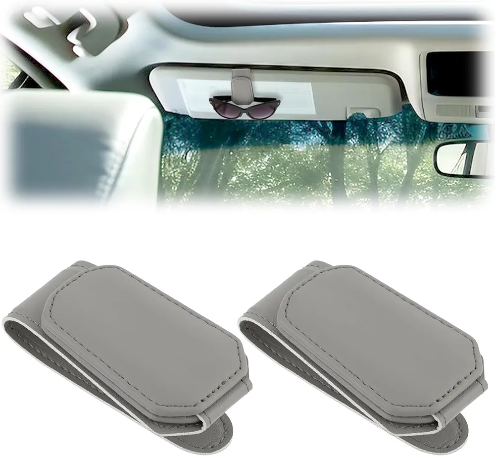 2 soportes para gafas de coche, clip para gafas de sol, soporte magnético para gafas de sol, soporte magnético para visera universal de coche, todo tipo de gafas, tarjetas, clip para gafas