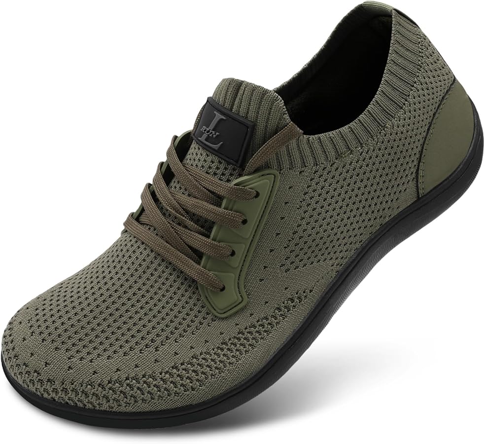 L-RUN Mens Walking Shoes Wide Toe Barefoot Shoes Minimalist Men's Casual Dress Shoes Breathable Zero Drop Fashion Sneakers