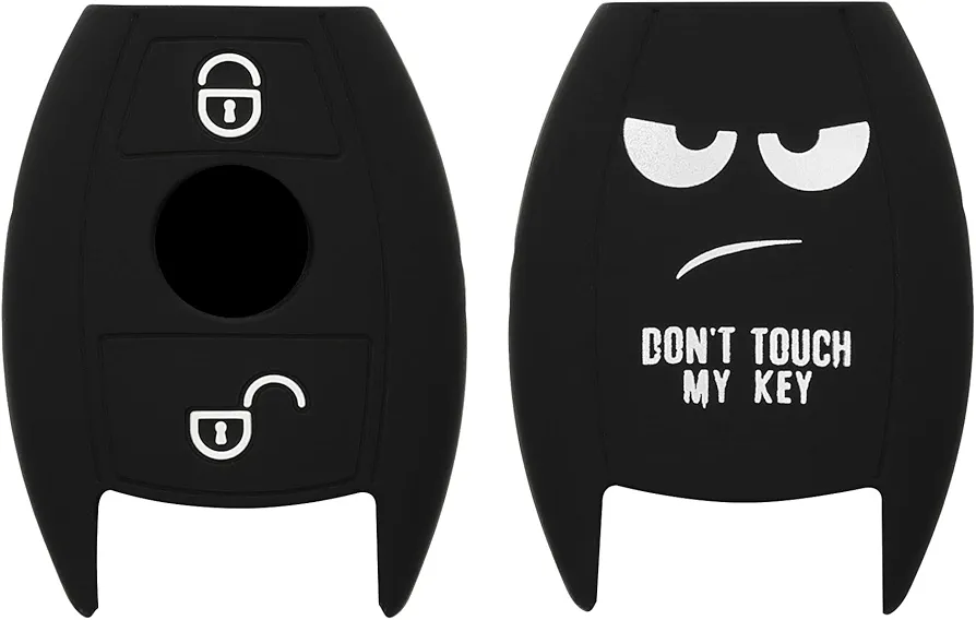 kwmobile Carcasa Compatible con Llavero de Mercedes Benz Llave de Coche de 2 Botones (Solo Keyless Go) Funda - Funda para Mando de Coche de Silicona - Blanco/Negro
