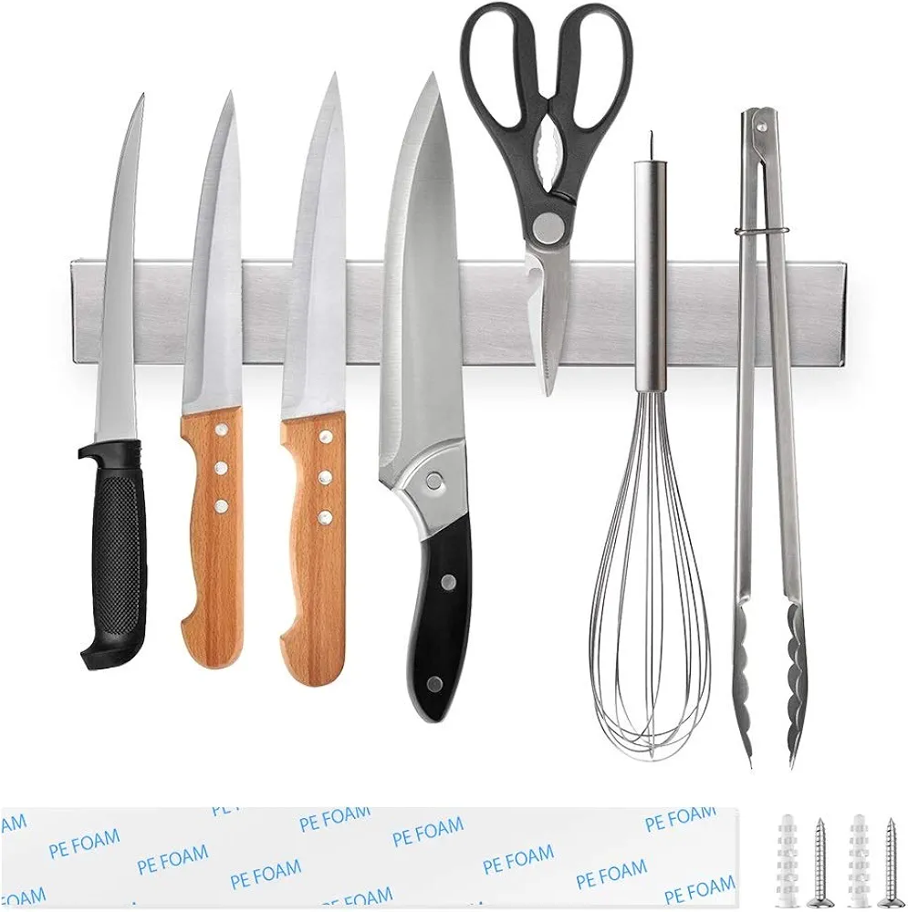 Ninonly Barra Magnetica para Cuchillos 30cm Portacuchillas Magnético Adhesivo, Soporte Magnética para Cuchillos de Acero Inoxidable de Cocina, Herramientas Otros Utensilios y Organizacion