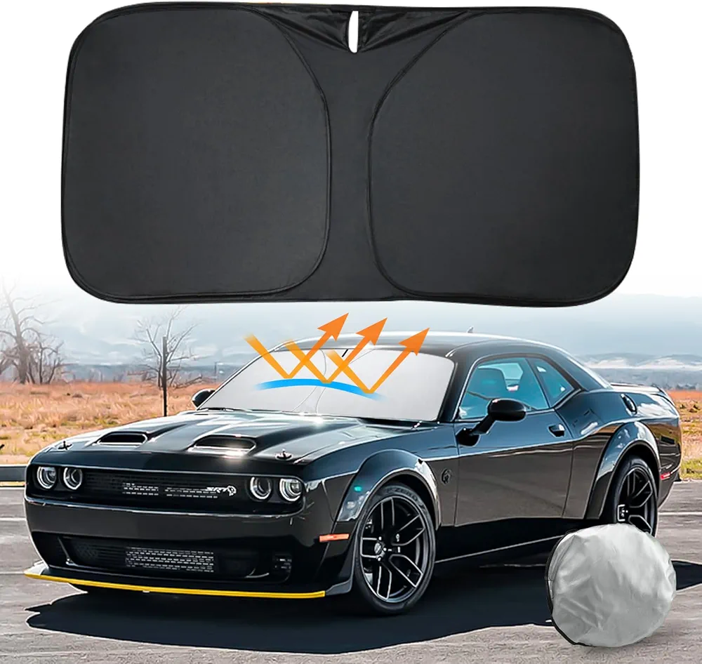 D-Lumina Parasol para Parabrisas de Coche - Parasol Plegable para Coche Ventana Frontal de Coche con Bloque UV para la Mayoría de Coches SUV Camiones (Pequeño-140×70cm)