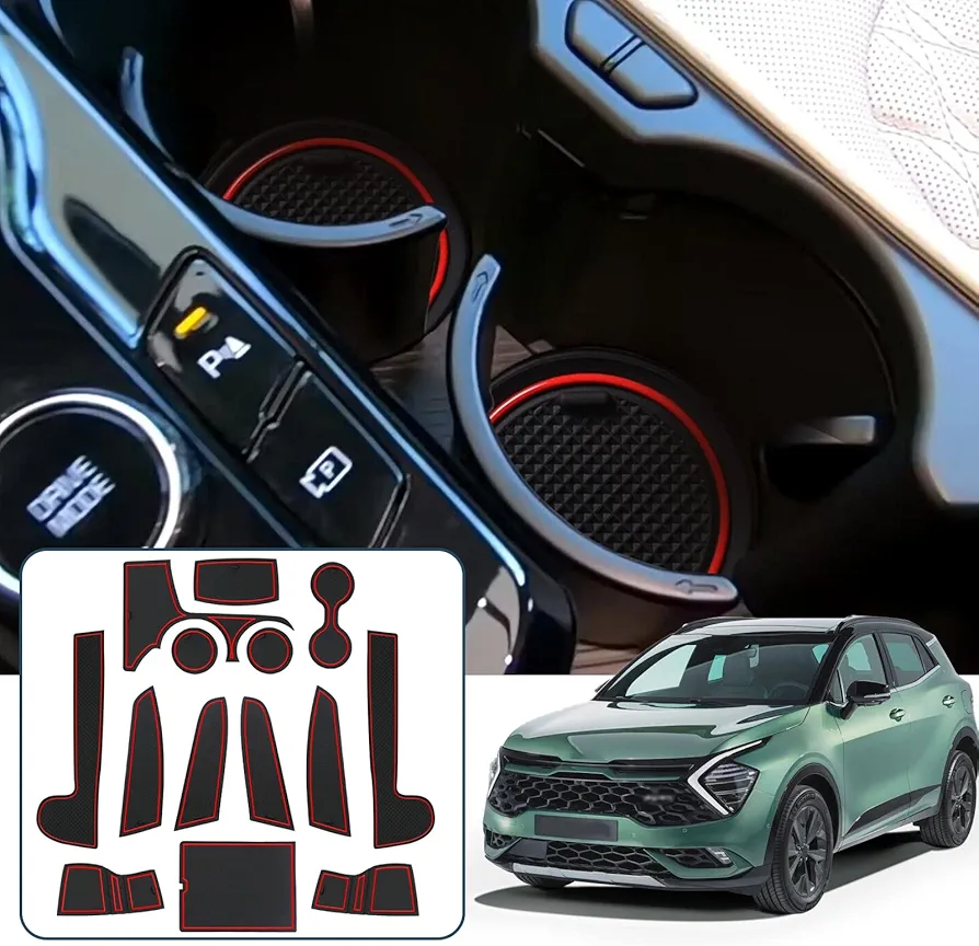 Ruiya Compatible con Kia Sportage NQ5 2022-2024 2025 (Automáticos) Alfombrillas Antideslizantes, Alfombrillas para Ranuras de Puerta Alfombrillas de Goma para Coche Sportage Accesorios