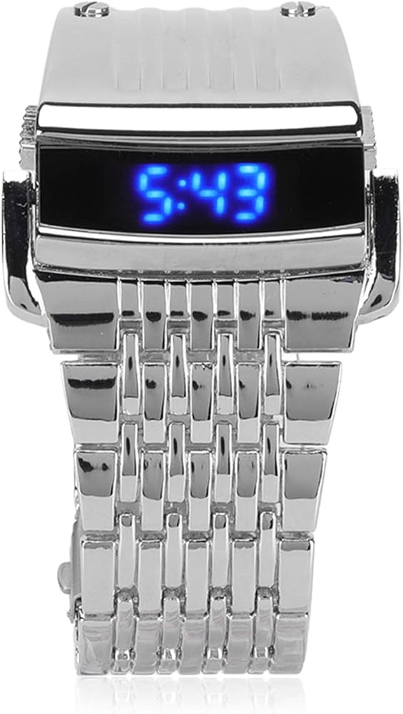 Reloj Digital LED, Pulsera Tipo Botón de Aleación con Diseño de Hebilla de Liberación Rápida, para el Reloj Diario de Negocios Informal de Moda para Hombres, Regalo para Amigos, Familia