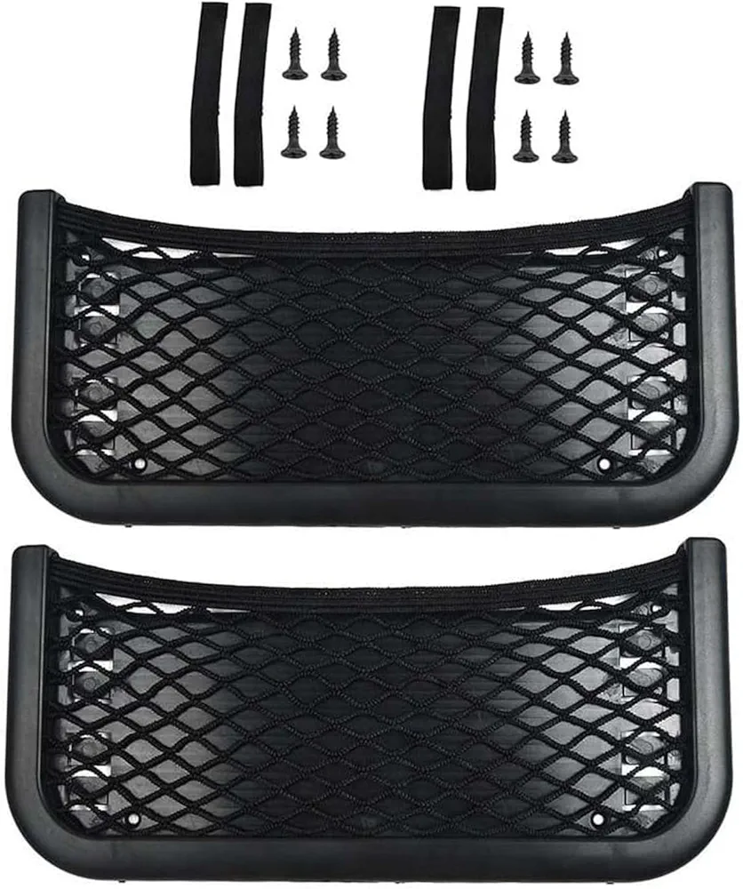 2 Piezas Red de Malla Elástica para Coche, Red de Almacenamiento Elástica para Coche, Red de Malla Universal para Coche, Redes de Almacenamiento para Furgoneta, para Guardar Teléfono(Negro)