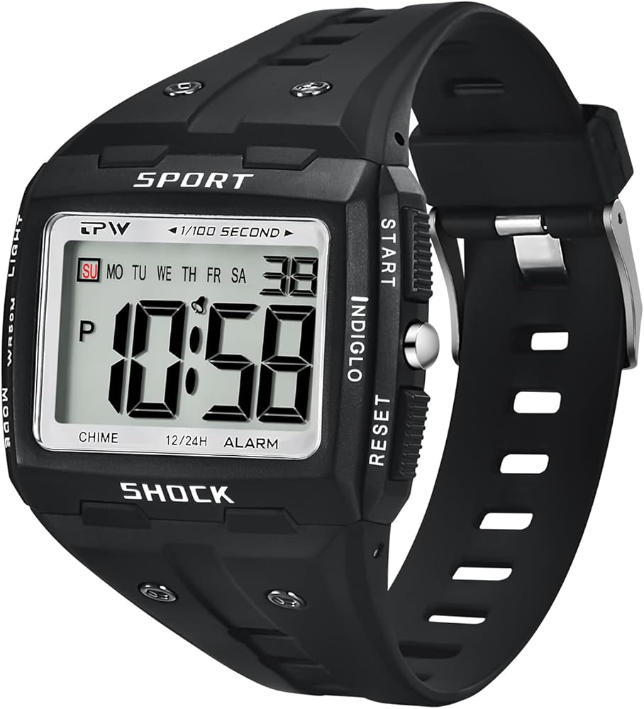BEN NEVIS Reloj Hombre, Reloj Digital para Hombre, con Alarma, cronómetro/Calendario/iluminación LED, Deporte 5ATM Impermeable Relojes Digitales con Correa de Silicona para Regalo Hombre