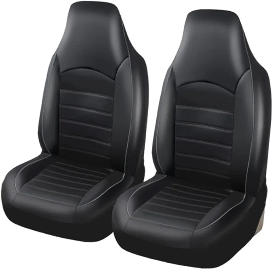 TOYOUN Fundas Asientos Coche Universal Delantero Funda de Asiento para Coche Impermeable Juego de Protector Asiento Delantero Coche de 2 plazas Fundas Asiento Respaldo Alto Accesorios Automóvil,Gris