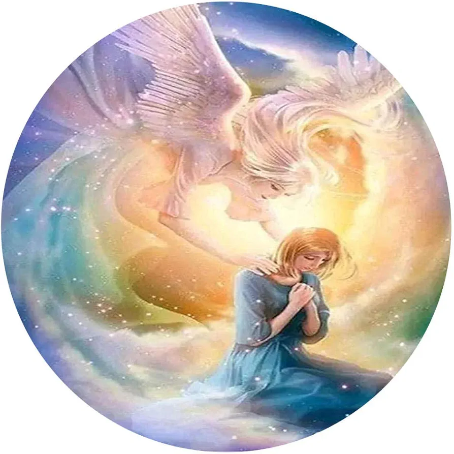 Yingxin34 Puzzles de 1000 Piezas Chica y Ángel mar Arte Juego de Ocio Juguete Decoración del hogar Rompecabezas Circular