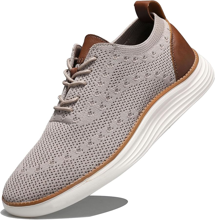 Comfortable Business Casual Shoes for Men, Fashion Mesh Dress Sneakers Shoes, Lightweight Breathable Walking Shoes