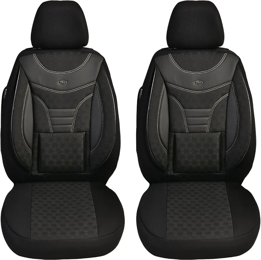 BREMER SITZBEZÜGE Juego de Fundas Protectoras para Coche compatibles con VW T5 Transporter Conductor y Pasajero a Partir de 2003 – 2015 / Juego de Fundas de Asiento de Coche, 2 Unidades, Color Negro