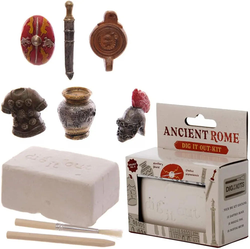 Puckator- Kit de Excavación-Juguete de Roma-Objetos Romanos No Aplica Juegos educativos, Multicolor (DIG44)