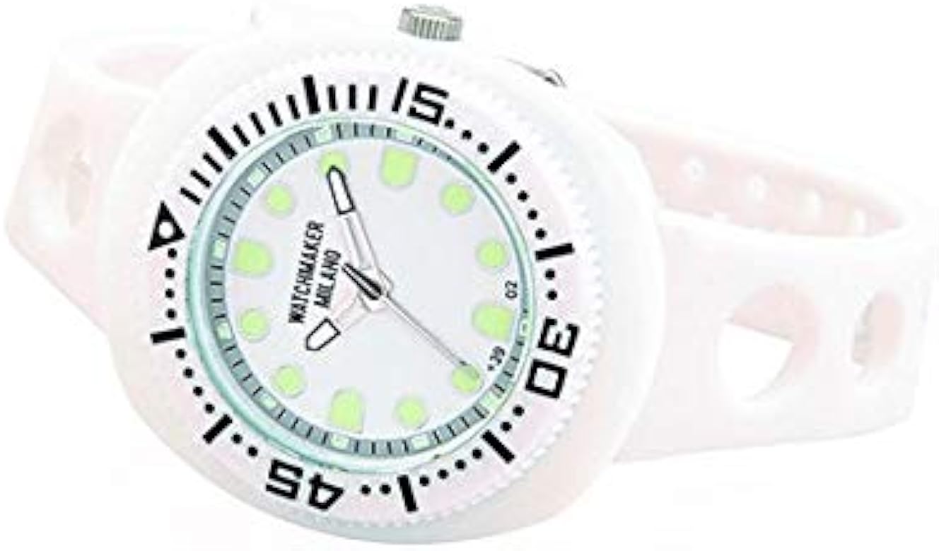 Watchmaker Milano Sub - Reloj de pulsera para hombre Submariner Vintage de cuarzo años 70 Color blanco.