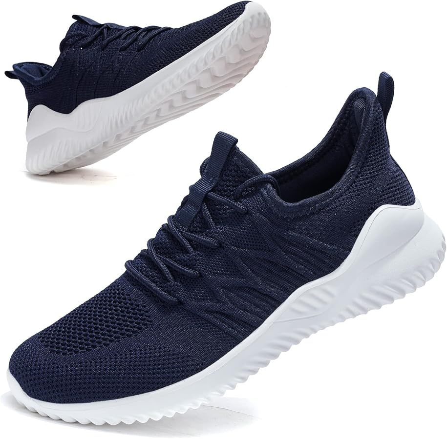 Mens Casual Running Shoes Light Comfort Casual Sport Mesh Sneakers Work Gym Slip on Tennis Walking Cross Trainer