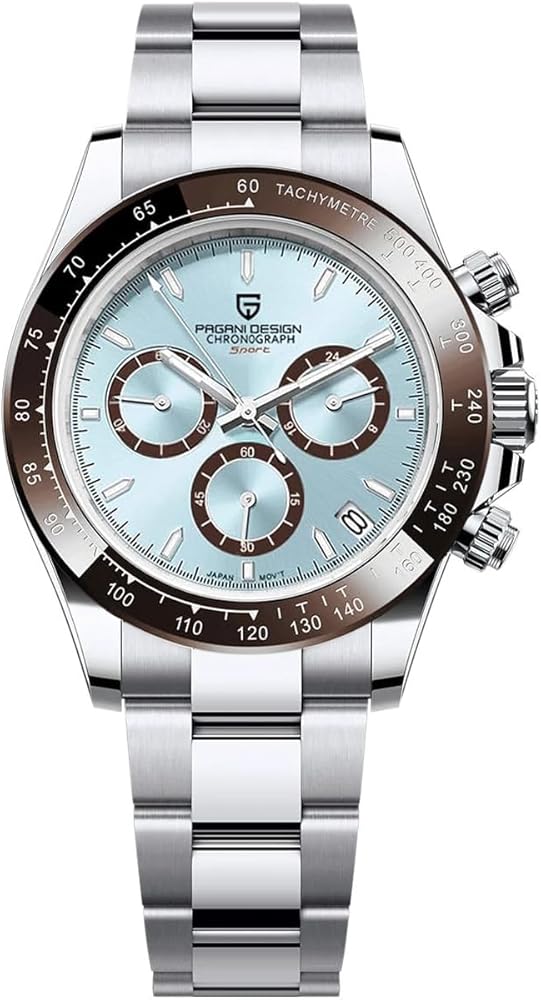 Pagani Design - Reloj de Pulsera para Hombre, diseño de Zafiro, Reloj de Cuarzo Deportivo de Acero Inoxidable, Reloj Impermeable VK63, cronógrafo de Moda