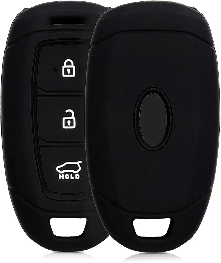 kwmobile Funda Compatible con Hyundai Kia Llave de Coche Keyless Go de 3 Botones - Carcasa Protectora de Silicona para Llave de Coche - Case en Negro