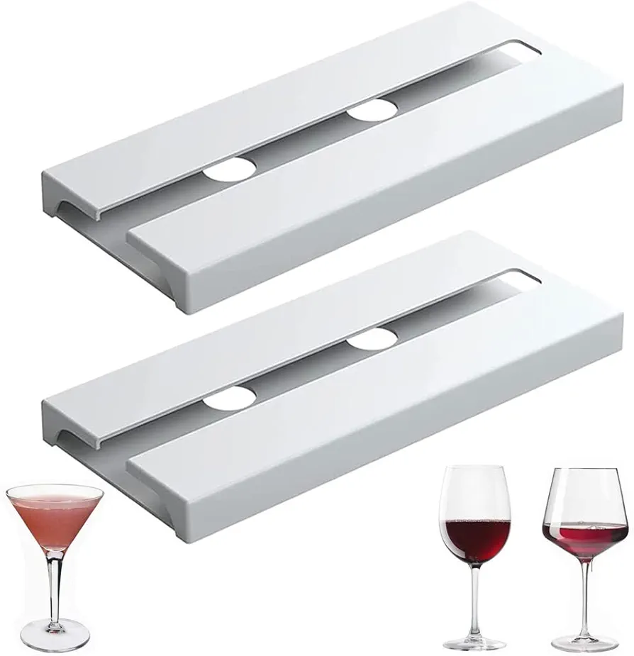 TTBDDM 2 Piezas Estante Colgar Copas de Vino, Portavasos para Vino, Soporte Copas para Vino, Colgador Copa Vino, para Hogar, Bar, Cocina, Restaurante (Negro) (Blanco)