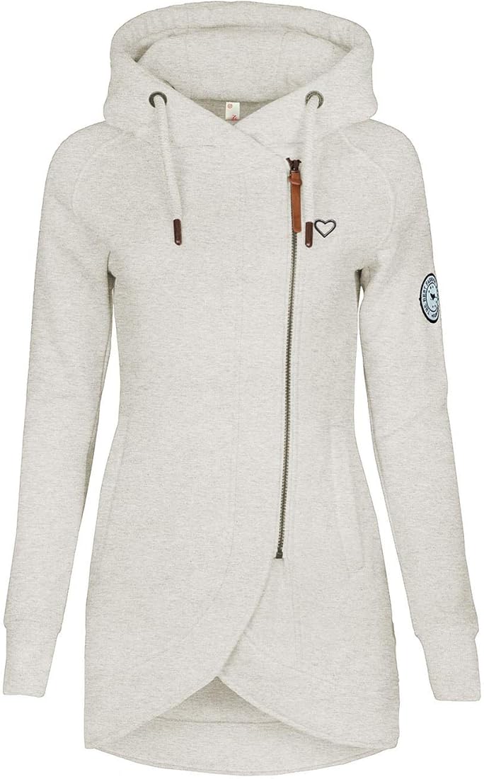 ELFIN Sudaderas Mujer con Capucha Cremallera Pullover Invierno Cádigan Otoño Jacket Coat Outwear Hoody Sweatshirt