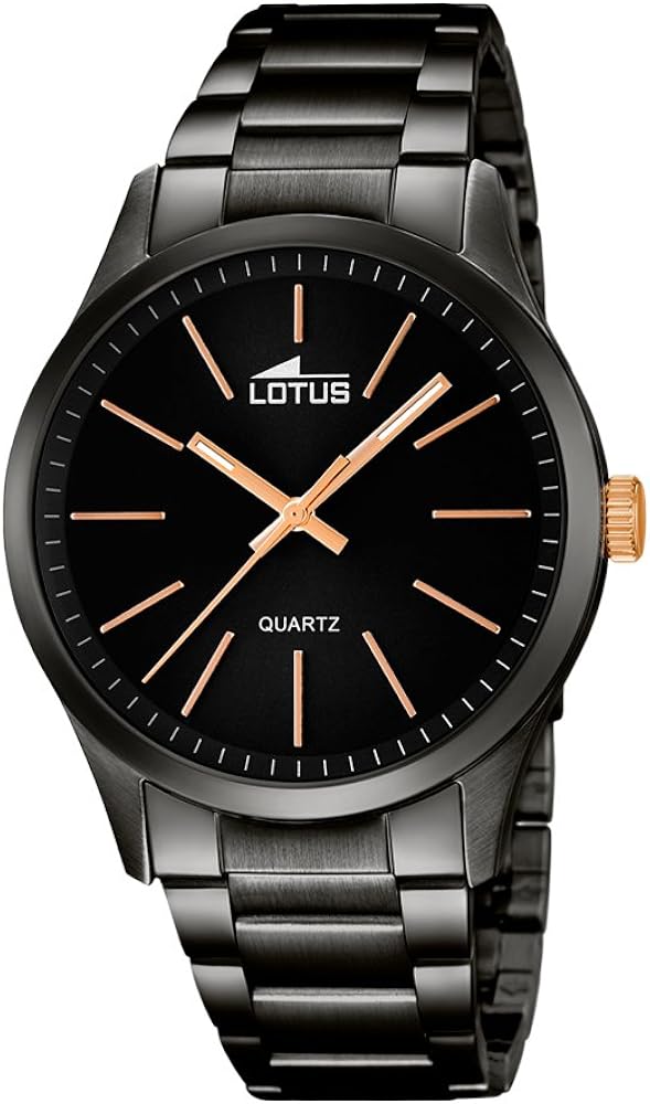 LOTUS Reloj Hombre 18162/2 Minimalist Caja de Acero Inoxidable 316l Negro Correa de Acero Inoxidable 316l Negro