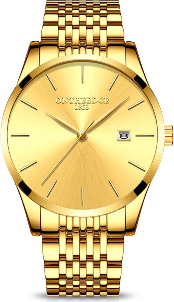 RORIOS Hombres Delgado Relojes de Pulsera Cuarzo Analógico Business Acero Inoxidable Band