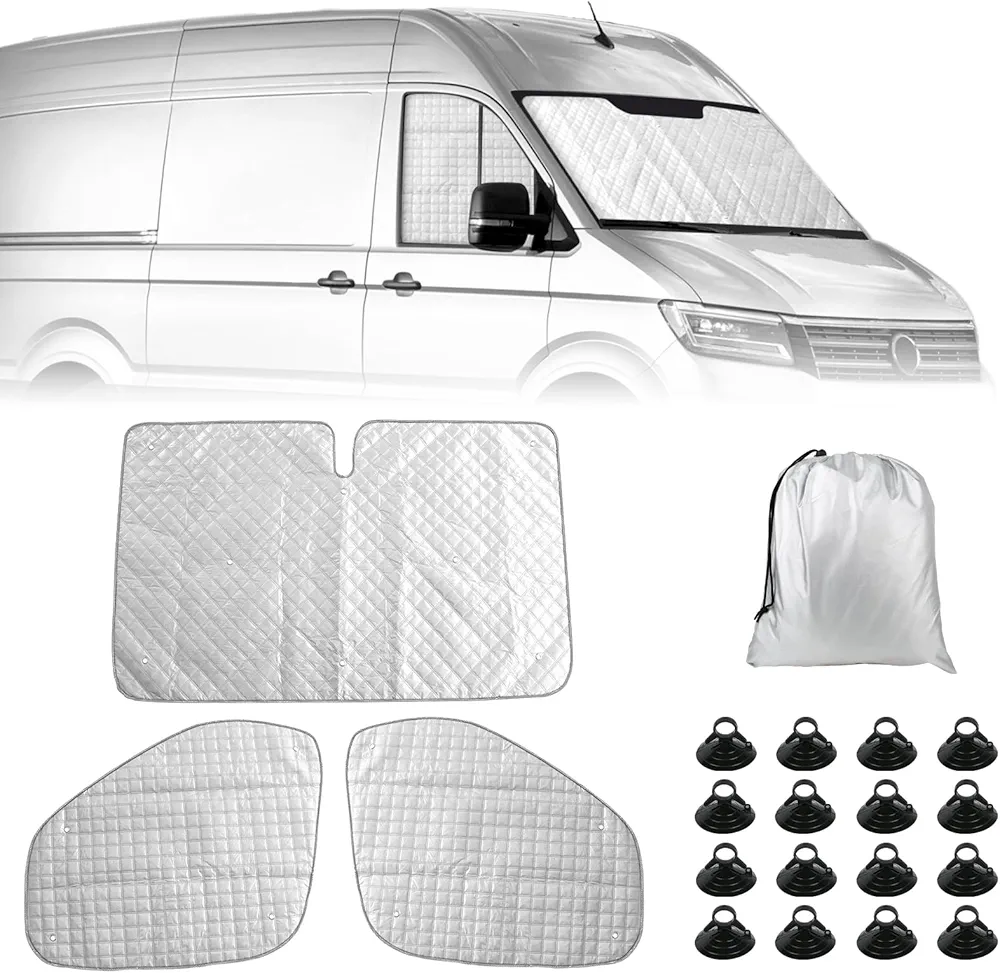 Parasol del Parabrisas Automóvil Reemplazo para VW Crafter/Grand California 2006-2017, Cabina del Conductor, Cubierta de Parasol Automóvil, Parasol Plegable Forro Negro