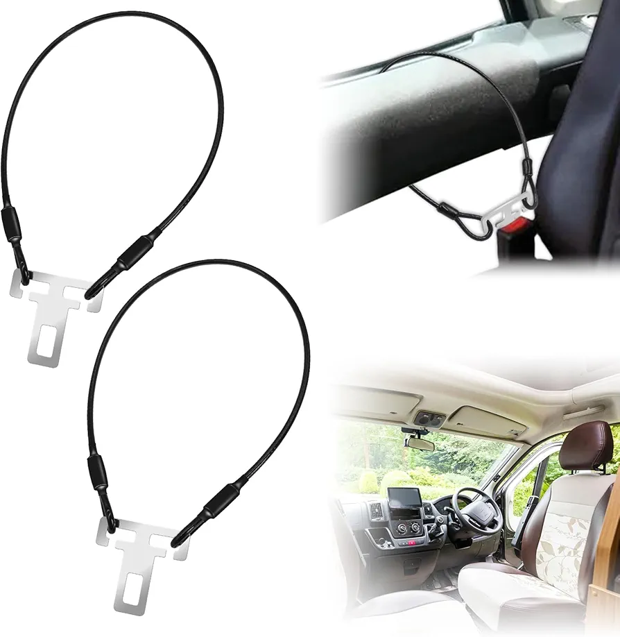 Accesorios Antirrobo Para Autocaravanas,2 Piezas 60 cm Antirrobo Coche,Bloqueo Volante Para Furgonetas,Autocaravanas Y Coches,Ajuste Universal,Accesorios para Caravanas de Camping