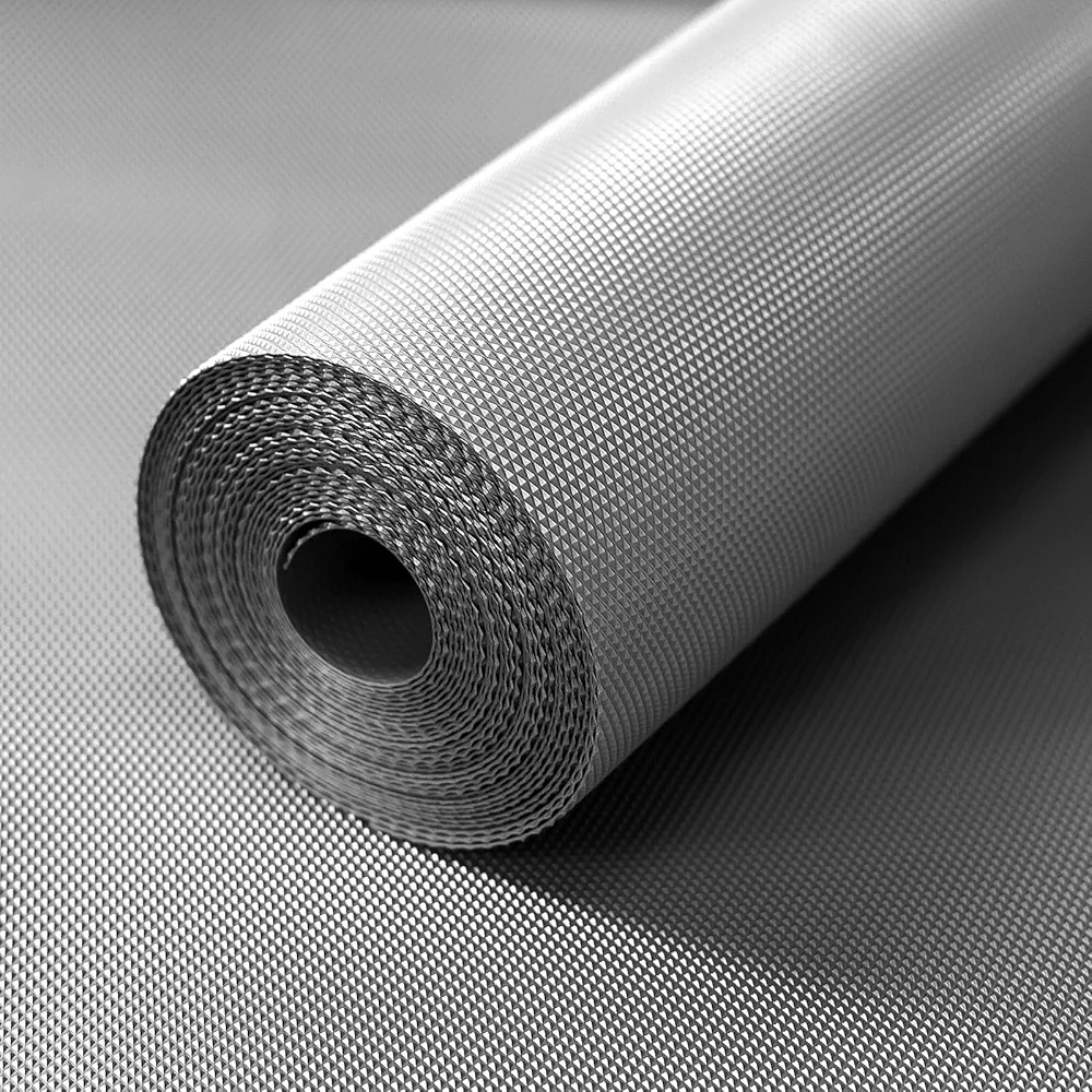 Hersvin 60cmx500cm Plastico Protector para Cocina Cajones, Alfombras Non Adhesivo para Nevera Mueble Fregadero Estante Organizador Cubiertos EVA Cubre Encimera(Gris Diamante)