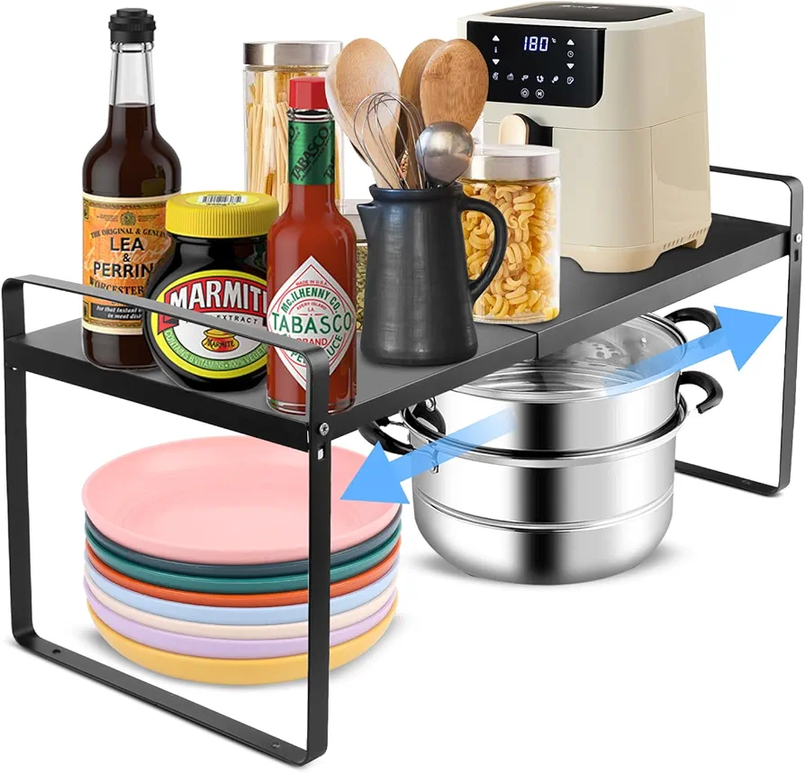 NVIYAM Organizadores de Cocina Expandible, Estantería de Cocina Estantes para Especias, Organizador de Mostrador Estante de armarios, para cocina, mostradores, despensa, baño