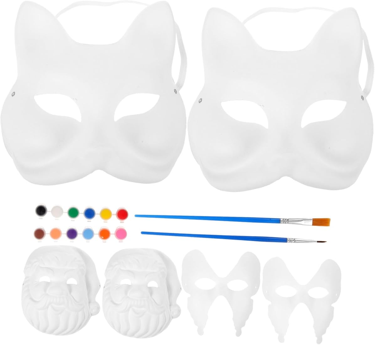 Abaodam 1 Juego De Ocio Aire Libre Graffiti Para Niños Maquillaje Facial DIY Máscara De Papel Maché De Embrión Máscara De Papel Máscara Blanca Para Decorar Halloween