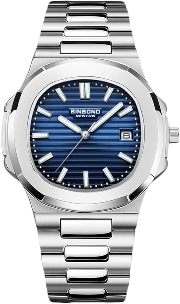 RORIOS Relojes Simple para Hombre Reloj de Pulsera Cuarzo Analógico Reloj Casual Impermeable Reloj Calendario Luminoso Correa de Acero Inoxidable