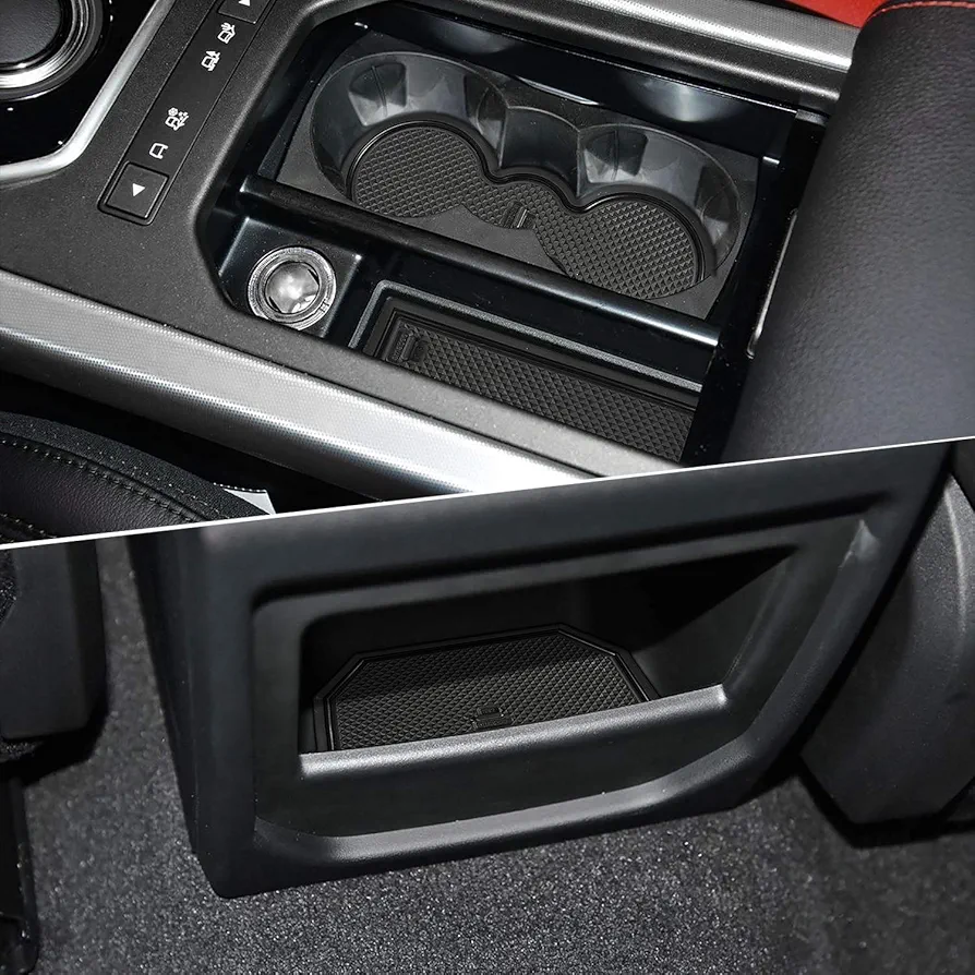 LITTOU KOLOME Antideslizante Mat Antipolvo Esterilla para Puerta Interior Taza Brazo Almacenaje Caja Compatible para Evoque 2012-2018 8 Pcs (Negro)