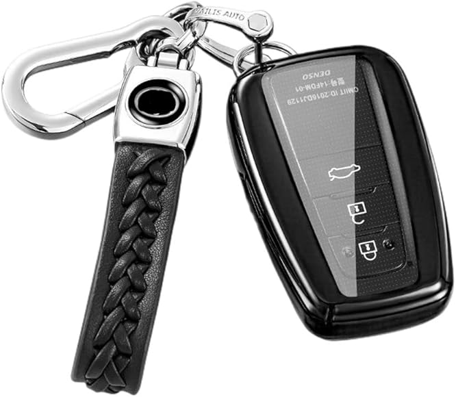 【4 colores】 Z.MYUKI RAV4 Hybrid Funda para llave con llavero para Toyota RAV4 2019-2022 2023 Accesorios Original