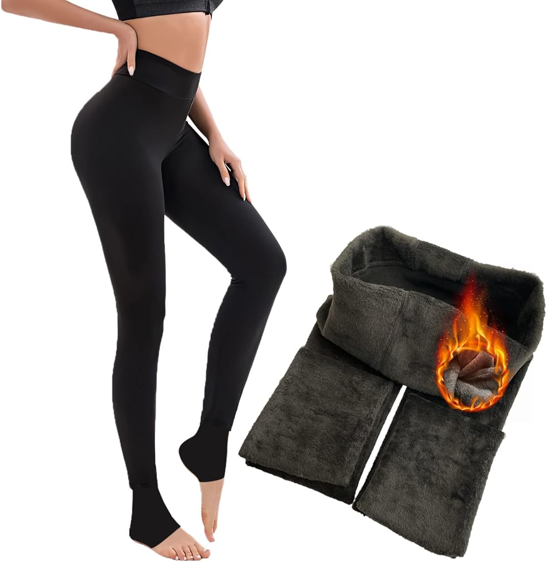 2 Pares Leggings Térmicos para Mujer Invierno, Mallas Gruesas Termicas, Cálido Leggings para Mujer