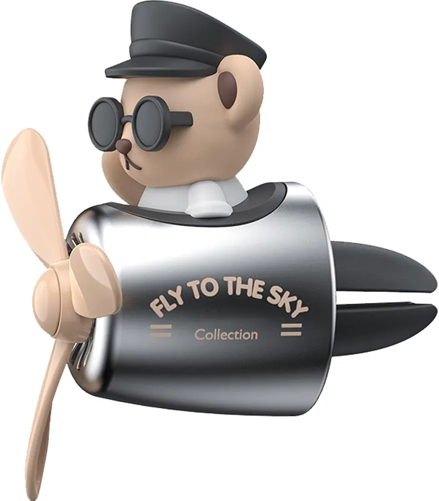 Generic Cartoon Bear Pilot Car Amorador De Aire Automotriz Autlet Aventadora De Ventilador Clips Ventilín De Ventilación Accesorios Para Automóviles