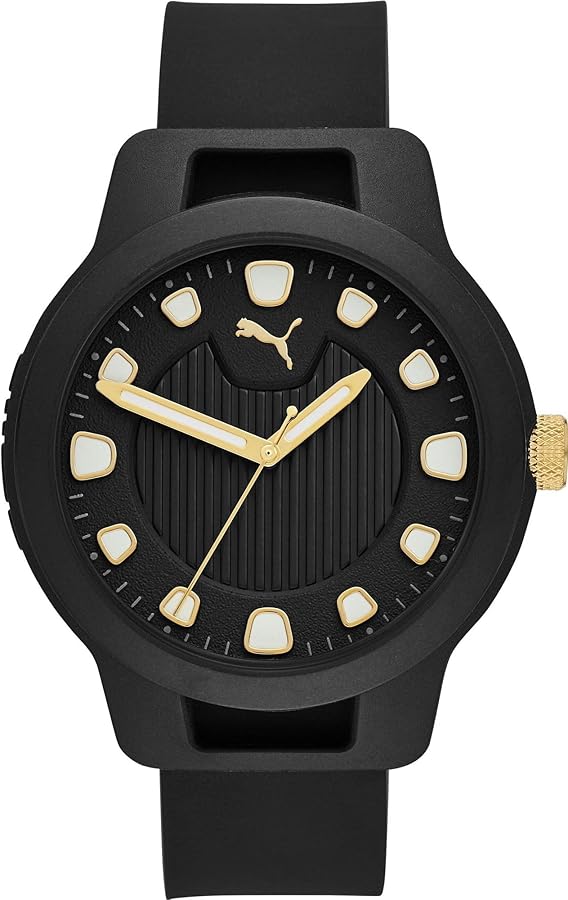PUMA Reloj Reset para Hombre, Movimiento de Cuarzo con Correa de Poliuretano, Silicona, Piel o Acero Inoxidable
