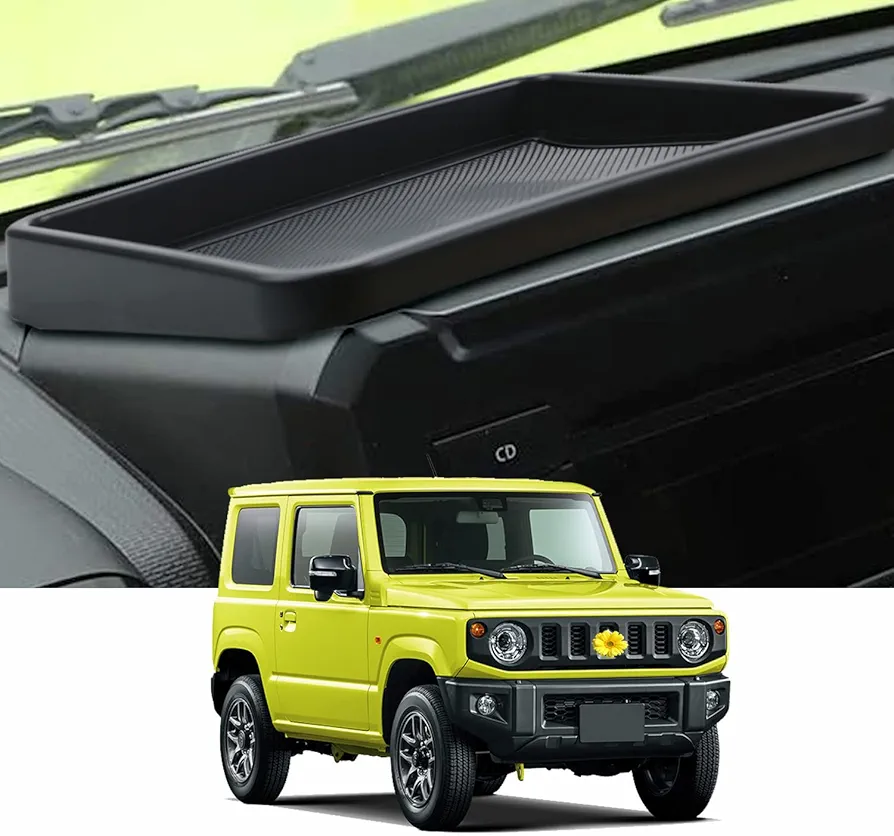 CDEFG Compatible con Suzuki Jimny 2018-2023 2024 consola central panel de instrumentos caja de almacenamiento con alfombrilla de goma para el interior del coche organizador accesorios