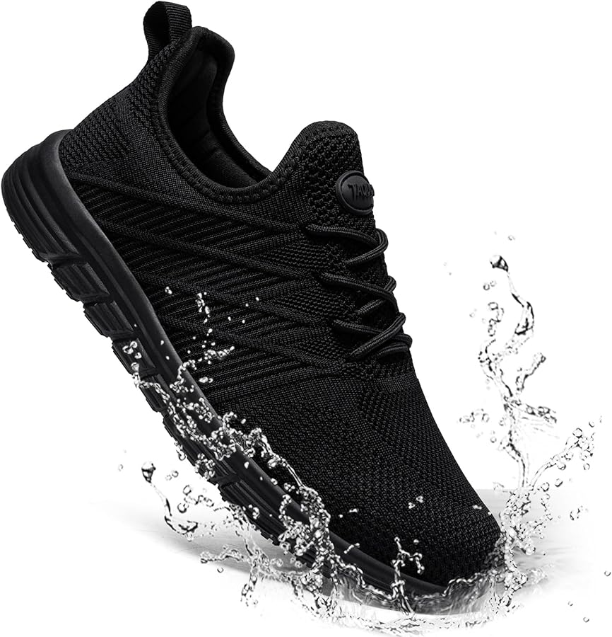 Non Slip Work Shoes for Men Slip On Sneakers Food Service Water Resistant Black Lightweight Slip Resistant Shoe Chef Kitchen Zapatos para Hombre de Trabajo, Black