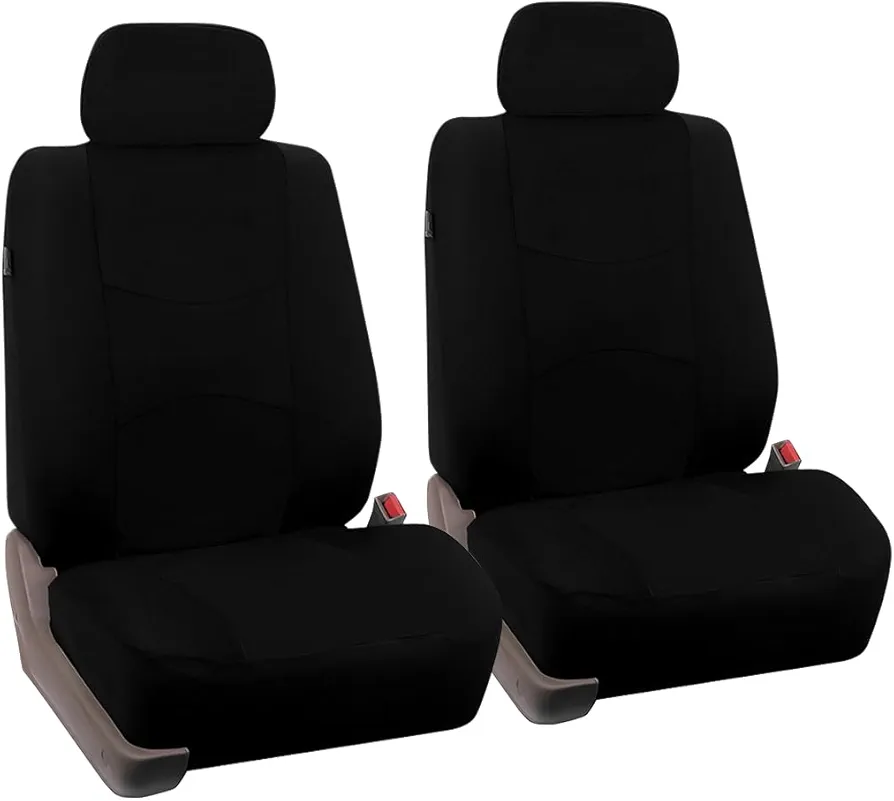 CGEAMDY Fundas para Asientos De Coche Universal, Asientos Y Reposacabezas Coche Fundas, Fundas De Asientos Individuales Y Dobles Delanteros, para Automóvil, SUV(Asiento Delantero Negro)