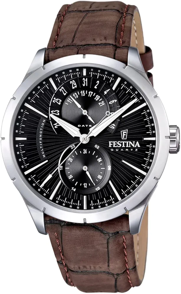 FESTINA F16573/4 - Reloj analógico de Cuarzo para Hombre con Correa de Piel, Color marrón