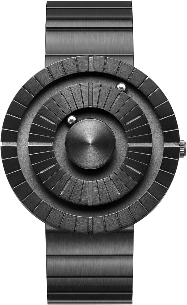 EUTOUR Reloj Hombre Magnetico Designer Cuarzo Sin Vidrio Rodamiento de Bolas Relojes de Pulsera para Hombres con Correa de Acero Inoxidable Plateado