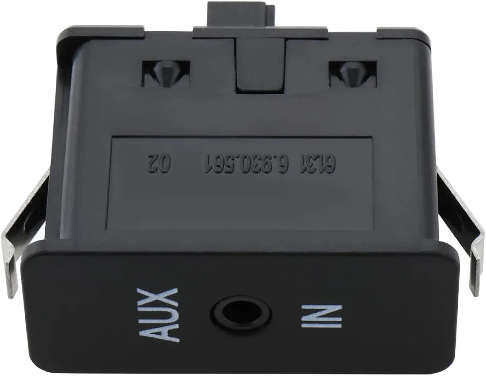 VGOL 1 Pieza Interfaz de Audio Auxiliar para Coche ABS Pieza de Repuesto de Audio de Un Solo Enchufe 6930561 Compatible con BMW X1 X3 X5 X6 Z4 E81 E87 E90 Negro