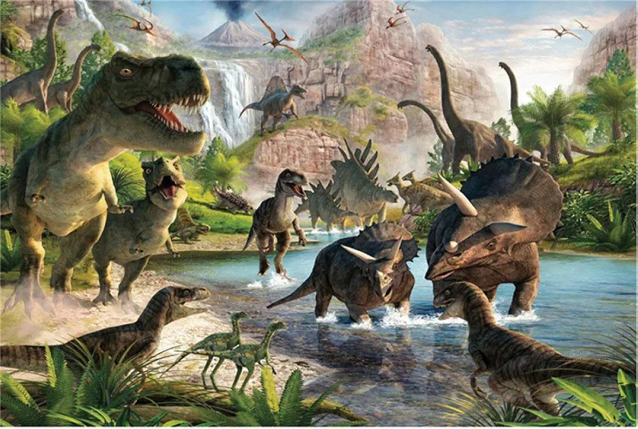 YuAn Rompecabezas De Madera De 1000 Piezas,Mundo De Dinosaurios, Adultos Niños Juegos De Puzzle Desafío del Cerebro, Familiarfriends Interactivo Ocio Buenos Regalos De Cumpleaños,1000Ps