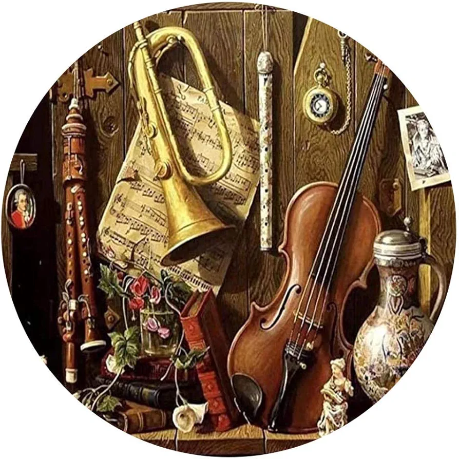 Yingxin34 Puzzle 1000 Piezas múltiples Instrumentos Arte Juegos de Ocio Juguetes decoración del hogar Rompecabezas Circular