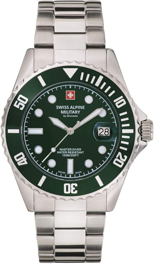 Swiss Alpine Military 7053.1 Master-Diver Reloj Hombre Analógico Cuarzo Acero Inoxidable