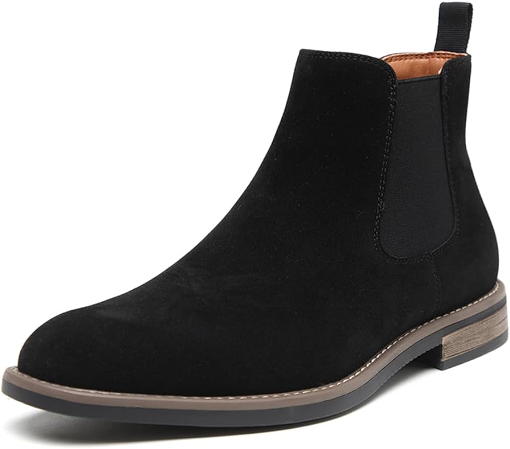 DECARSDZ Men's Chelsea Boots Casual Classic Comfy Slip-On Suede Chukka Mens Ankle Boot