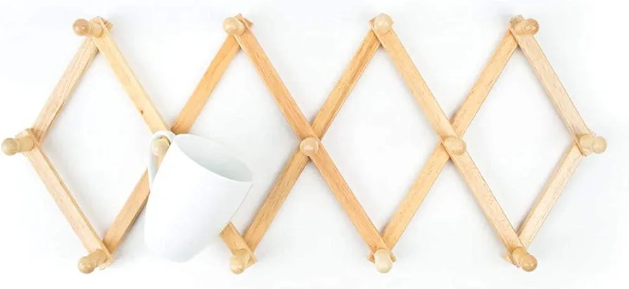 Fox Run Soporte de pared para tazas de café de madera de haya, color marrón
