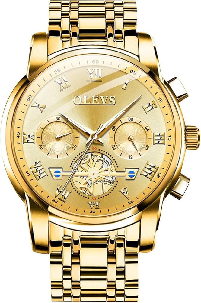 RORIOS Relojes Pulsera Moda Relojes Hombre Analógico Cuarzo Reloj Cronógrafo Luminoso Reloj Pulsera Acero Inoxidable Band Multifunción Negocio Reloj para Hombre