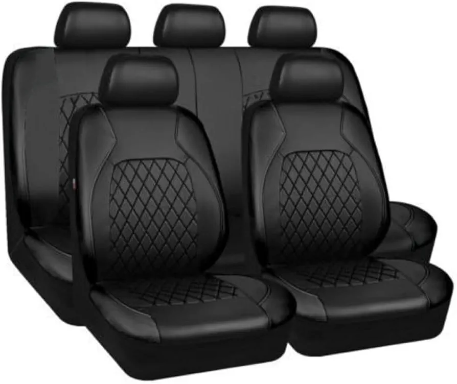 ZAPORA Cuero Funda Asiento Coche, para Toyota Land Cruiser 2005-2010 Impermeable Completo Juegos Cubreasientos Protectores Interior Accesorios,A