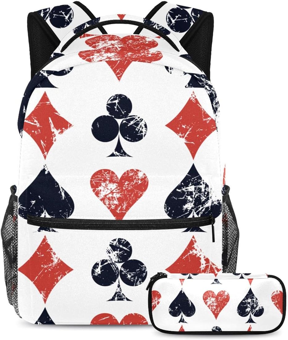 Mochilas de viaje de ocio con estuche para bolígrafos, bolsas de tarjetas de juego con soporte para botellas para niñas y niños, metálico, Talla única