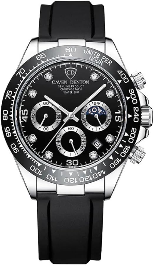 AuRiver Reloj para Hombre, cronografo Movimiento Cuarzo, Reloj Hombre Business, Correa Silicona Impermeable cronografo, Relojes Hombre con Fecha Luminoso, Reloj Hombre cronografo