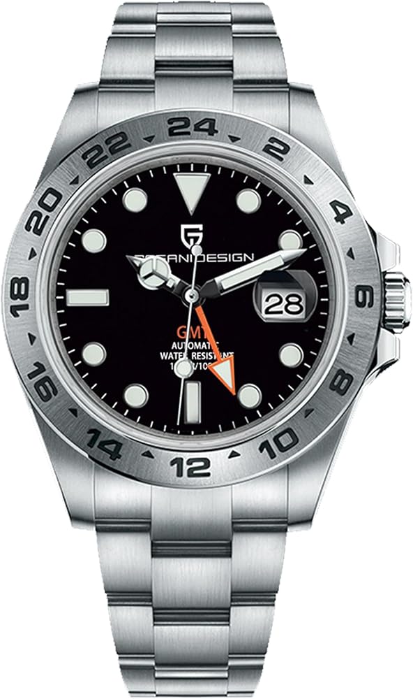 Pagani Design Automatico Hombre GMT Analógico Casual Deportivo Impermeable Relojes de Pulsera para Hombres con Acero Inoxidable Bracelet